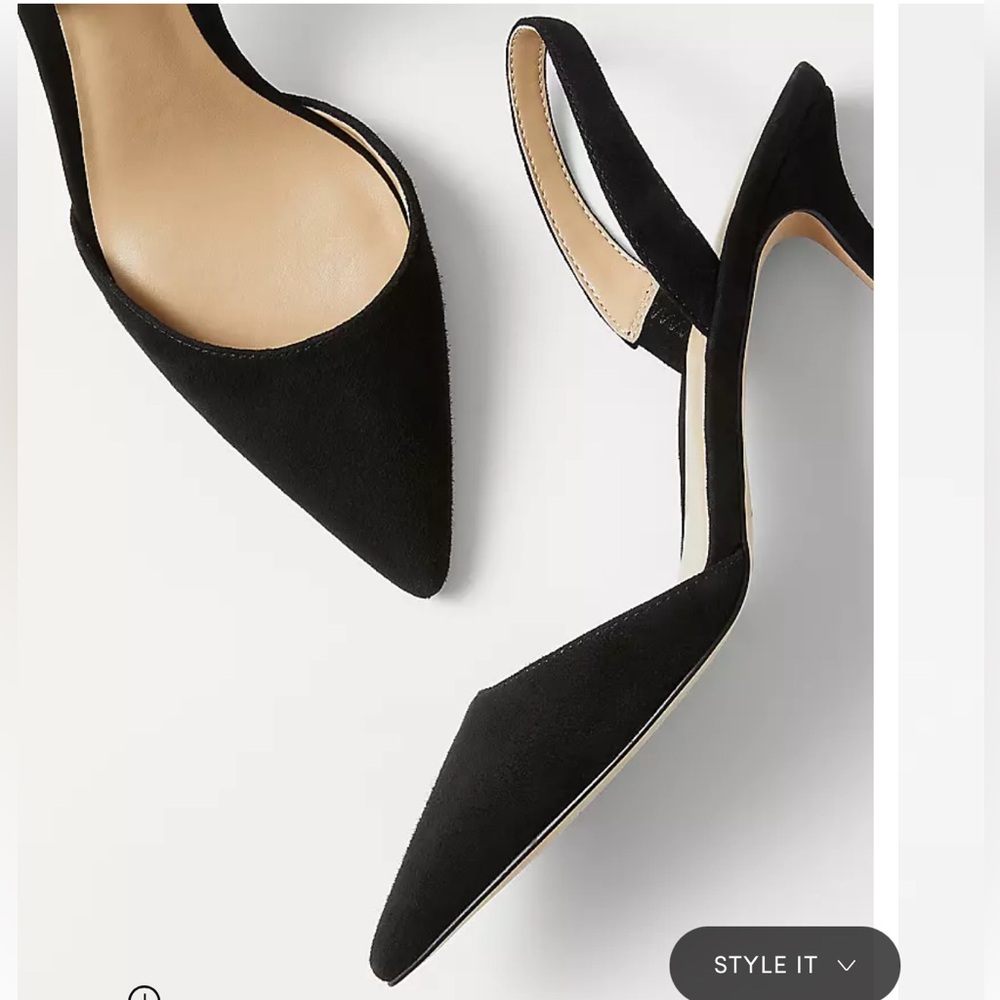 Ann taylor Kerry suede slingback pumps - black